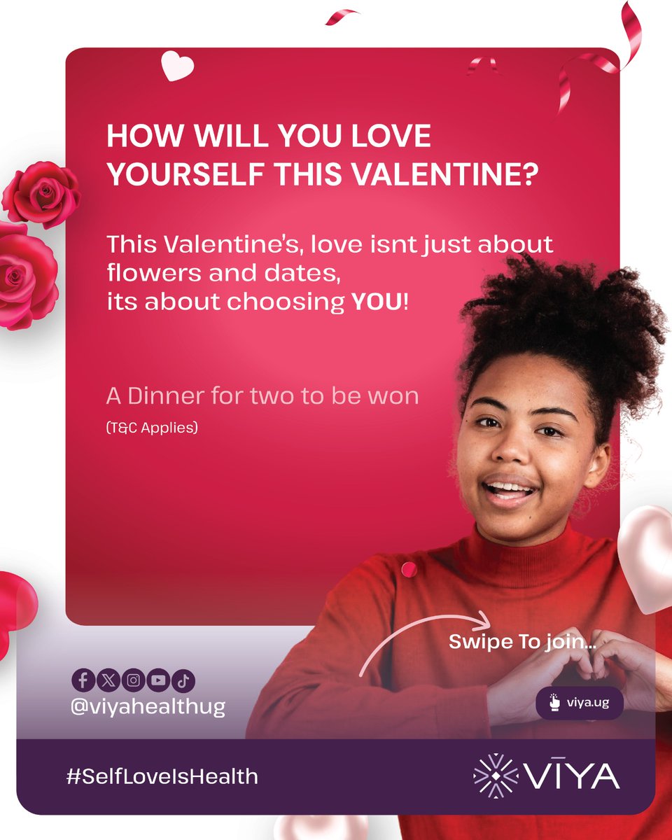 viyahealthug's tweet image. Tell us how you plan to take care of yourself this Valentine’s Day:

How to Join:
1️⃣ Post how you’ll love yourself this Valentine using the hashtags #5DaysOfLoveWithViya #LoveYourselfFirst
2️⃣ Tag your friends
3️⃣ Follow Viya Health on Instagram

A Dinner for Two to be won (T&amp;amp;C A)
