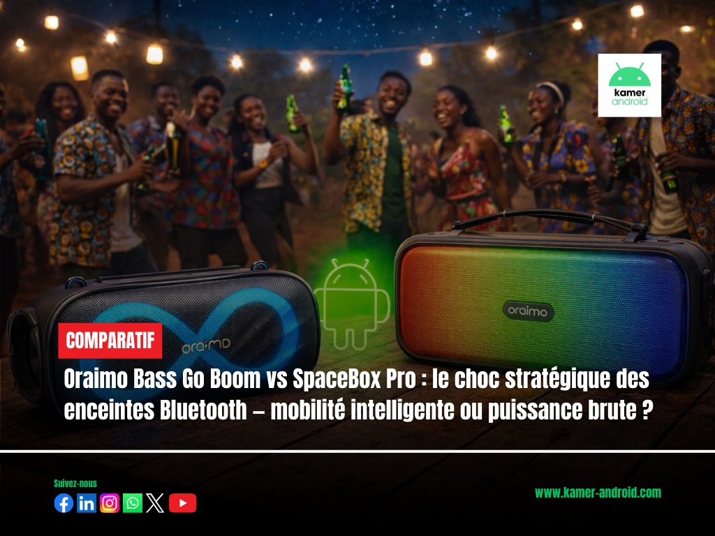 kamerandroid's tweet image. 🔊 30W compacte ou 80W qui font vibrer toute la cour ?Oraimo oppose la Bass Go Boom à la SpaceBox Pro. Mobilité vs puissance brute.
Une seule vaut vraiment votre argent au Cameroun… 👀🔗 kamer-android.com/2026/02/11/ora… #BluetoothSpeaker #TechCM #KamerAndroid
