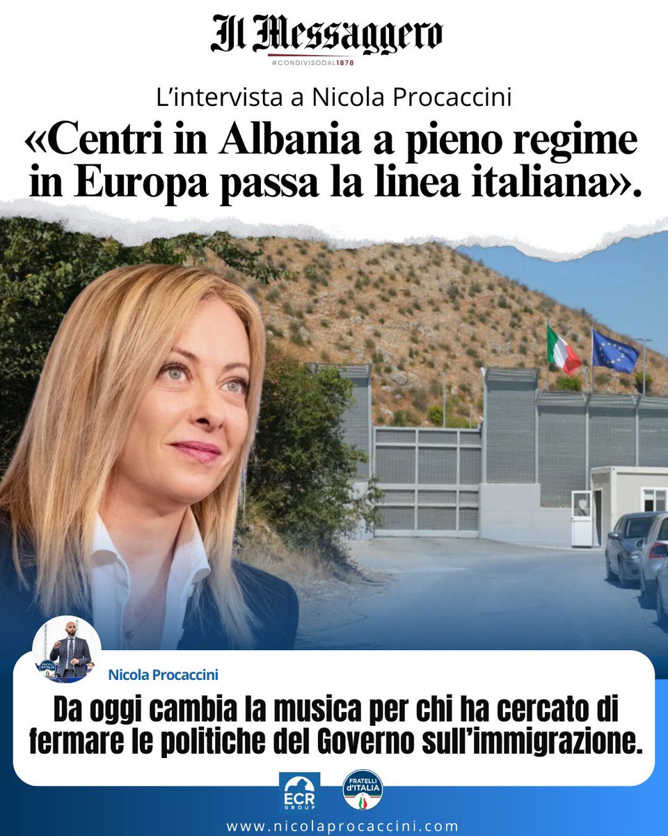 NProcaccini's tweet photo. Chi ha messo i bastoni tra le ruote al Governo sull'#immigrazione, dovrà prendere atto della nuova strategia europea.
Leggi la mia intervista sul #Messaggero:
https://t.co/HIWSiFNTWr https://t.co/nzaK25UQO1