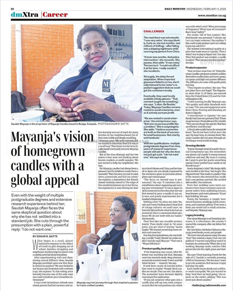 Saudah Ndibassa Mayanja #mayanjacandles tweet media