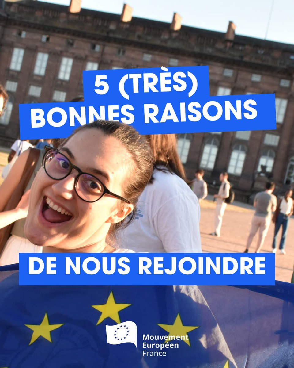 Envie de rejoindre le <a href="/MouvEuropeen_Fr/">Mouvement Européen - France</a> ?
👉5 (excellentes) raisons: 
-Défendre un projet 🇪🇺 qui a du sens
-Faire vivre le débat 🇪🇺 
-Bénéficier d'un appui pour vos actions 🇪🇺
-Rejoindre une communauté des acteurs pro-🇪🇺
-Agir concrètement pour notre avenir mouvement-europeen.eu/adherer/
