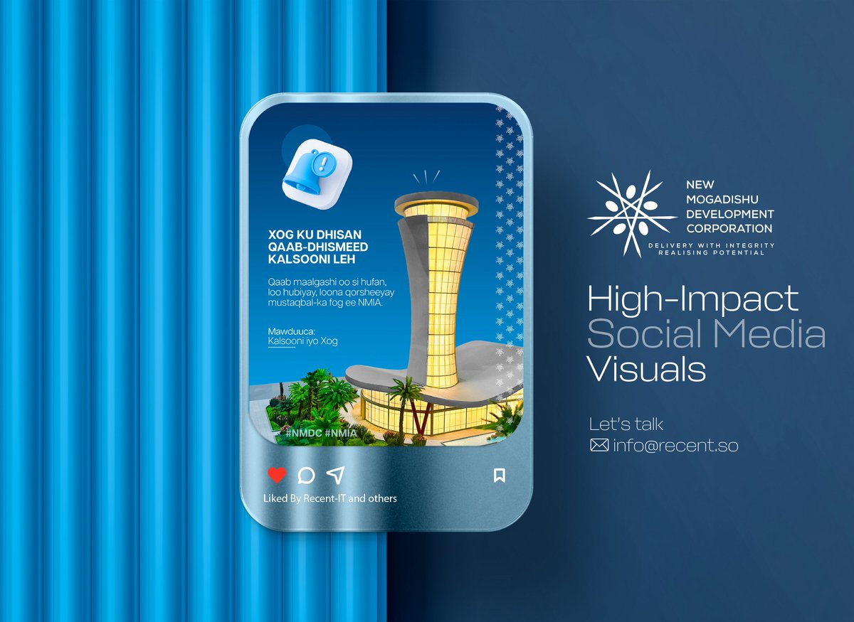 Recentso's tweet photo. Clear visuals. Strong messaging. Real impact.
Delivered for @nmdcsom .

👉 full case study: https://t.co/wrzyDMKMf4

Let’s talk.
info@recent.so | +252 611 333 381

#RecentIT #NMDC #NMIA #HighImpactDesign #VisualCommunication #smm https://t.co/vk4hCstX1r