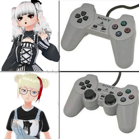 Une dualshock, ça tiens mieux entre les mains...
Qu'en pensez vous ?
(J'ai un peu honte de cette blague, à l'aide <a href="/Lacrima_VT/">🖤🤍In Lacrimae Lacrima | Goth Vtuber🤍🖤</a> )