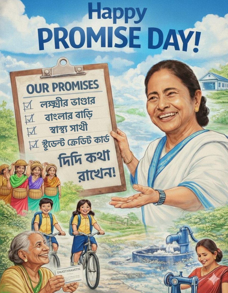 Happy Promise Day…
Mamata Banerjee has always stood by her promises.