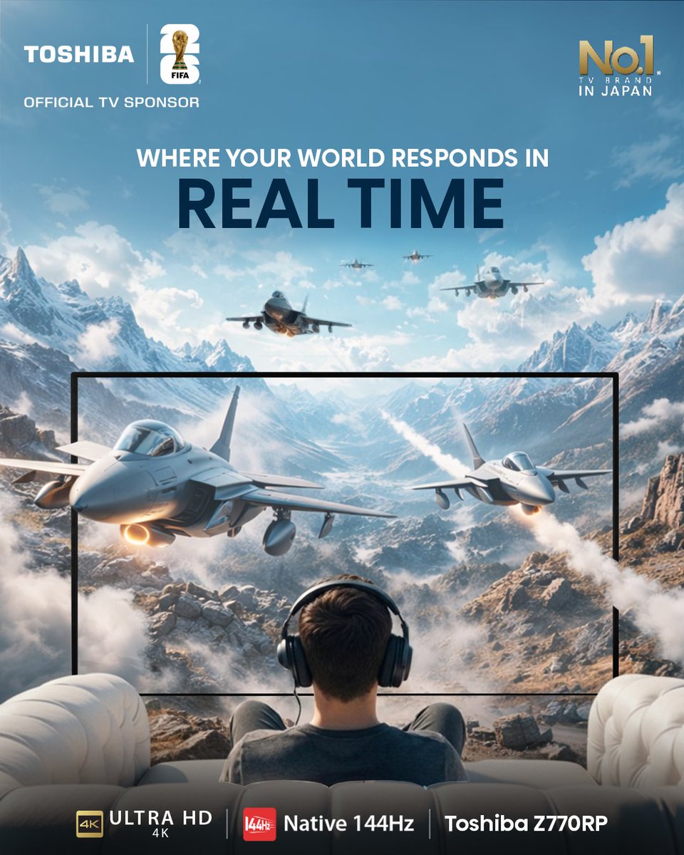 ToshibaTV_India's tweet image. Real-time response. Unreal clarity.
4K visuals at 144Hz smoothness 🙌
only on Toshiba Z770RP. 🎮⚡

#ToshibaZ770RP #4KGaming #144Hz #HighRefreshRate #GameReady