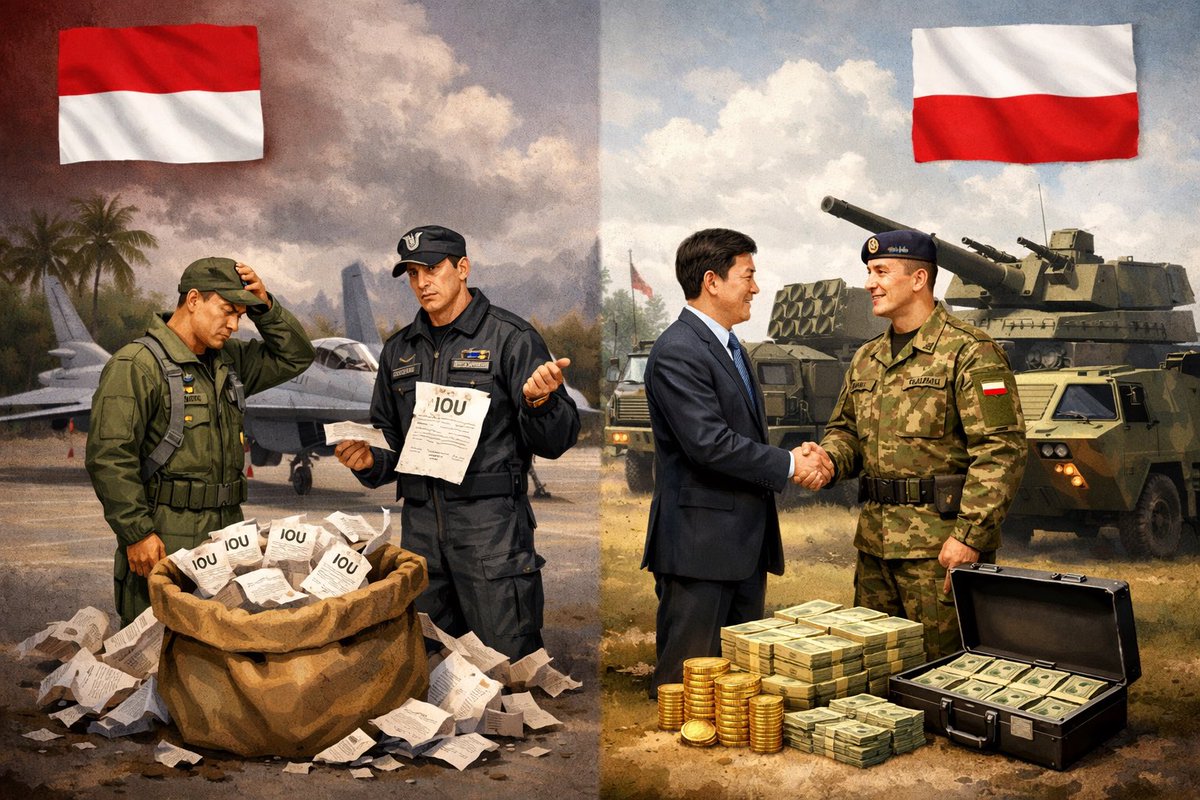 인도네시아랑 폴란드 구분하는 법 알려줄게 
1. 국기는 인도네시아는 빨간색이 위, 폴란드은 밑이야 
2. 인도네시아는 전투기값 안내고 튀었고 폴란드는 빨리빨리 결제를 잘해주는 고객이야!!