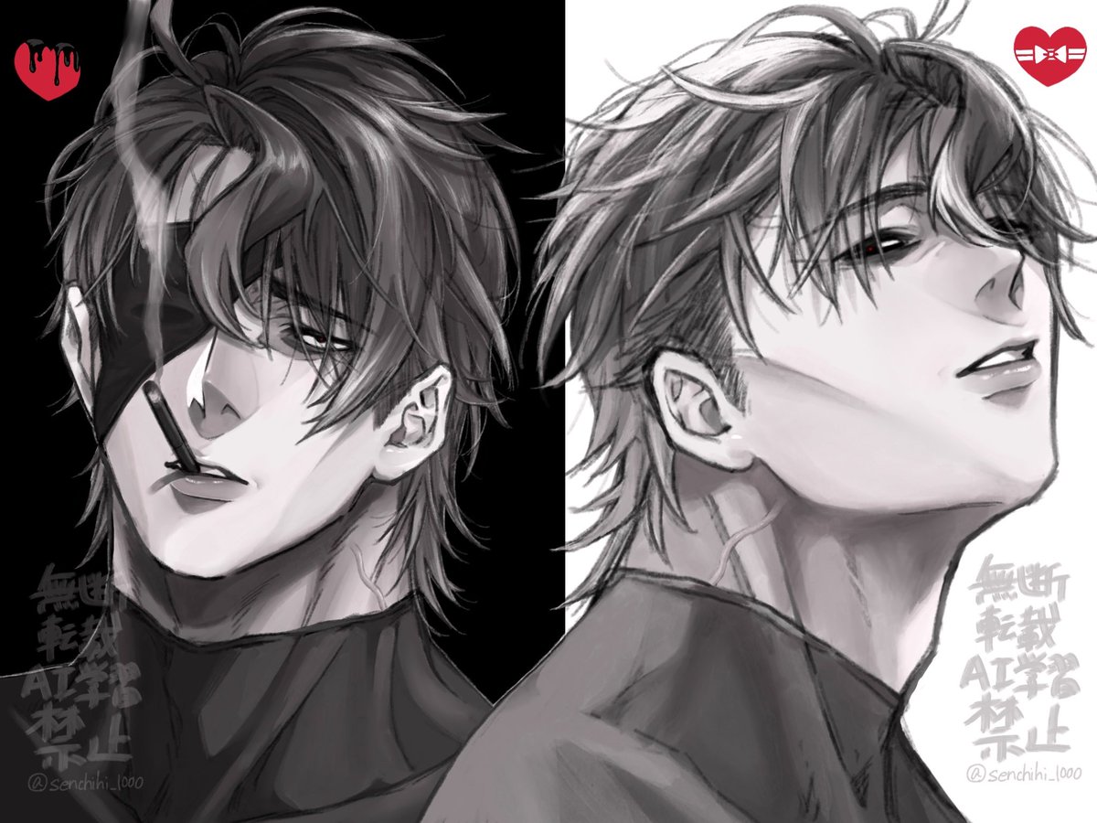 senchihi_1000's tweet image. #私はこういう絵を描いています
癖な眼鏡おじとかヤンデレおじとか色々