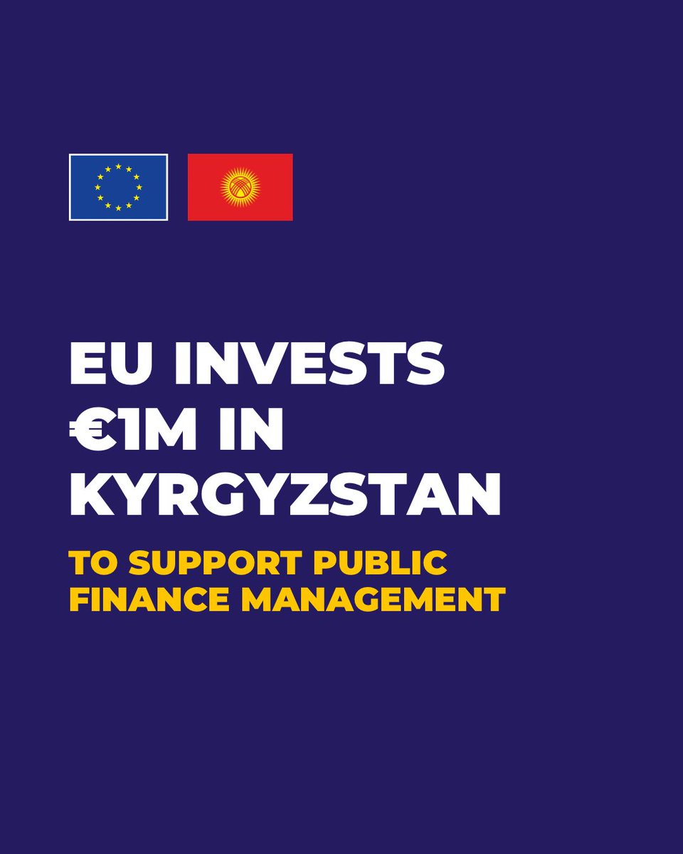 EUinKyrgyzstan's tweet photo. The EU is funding a €1M project to support public finance reforms in #Kyrgyzstan. Implemented by @undpkg, it will strengthen the Ministry of Finance with technical assistance in budgeting, public investment, and water sector resilience.

#EU4KG https://t.co/dvpZzsQXdm