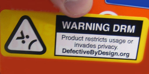 endDRM's tweet image. #DRM isn't just an annoyance -- it's a violation of your right to use the items you own as you see fit. Learn more about our Defective by Design campaign at defectivebydesign.org, and follow our campaign account at @enddrm