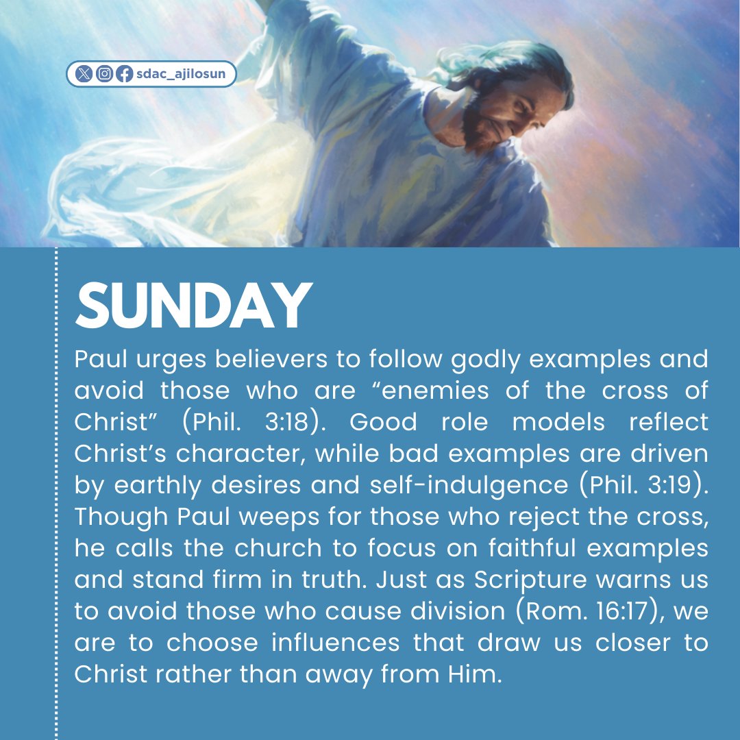 sdac_ajilosun's tweet image. This week’s lesson reminds us: Be anxious for nothing. Through prayer, trust, and heavenly focus, we can experience the peace of God that surpasses understanding. Take time to study and prepare for a meaningful Sabbath, February 14.

#SabbathSchool #PeaceInChrist #StandFast
