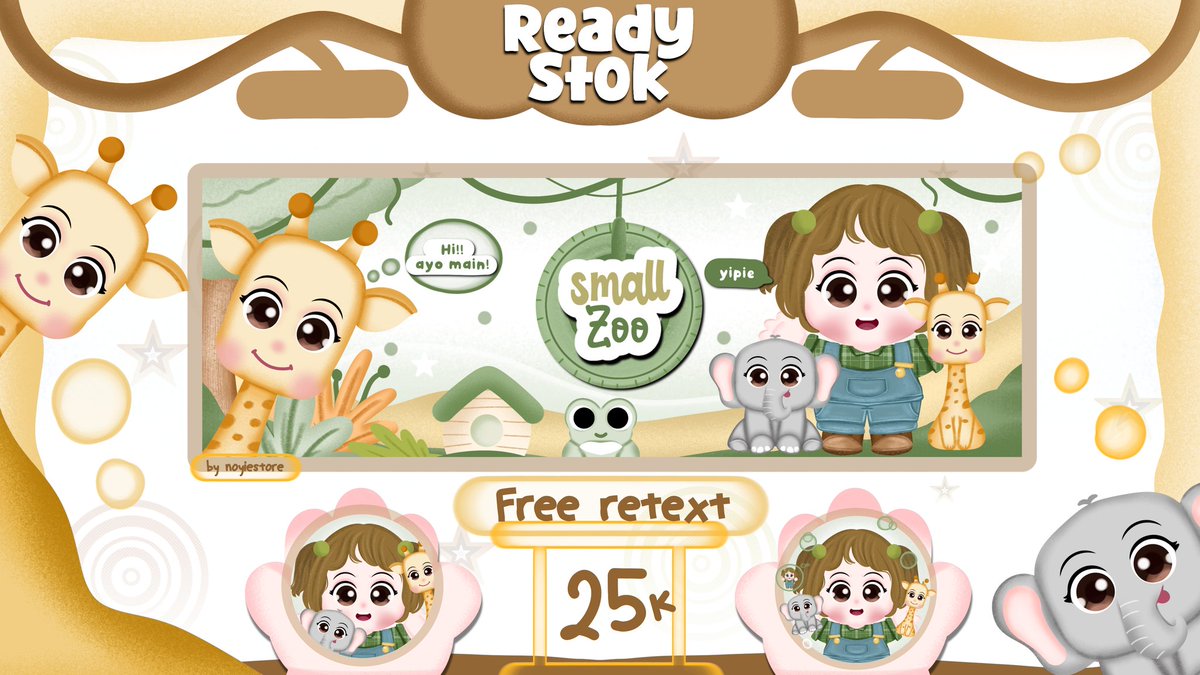 help rt please? maacii🧸

haiii aku bawain layout rs small zoo sisa 4 ajaa!! yukk habiskann 🤩 oiaa aku lagi 0 antrian iaa jadi bisa langsung dikerjakan! 
🐾 25k Free retext &amp; recolour 
#zonauang #zonaba