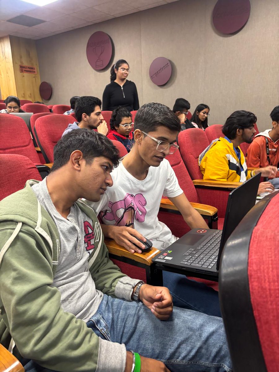 GSFCUniversity's tweet photo. ACM Student Chapter, GSFC University | CodeWars 2.0 
High energy. Fierce competition. Relentless coding.
A true test of logic, speed &amp; composure.

From aptitude to Code Jeopardy — coders brought grit and smart strategy to every round. 
#ACMGSFCU #CodeWars2_0 #CompetitiveCoding https://t.co/siO2xW9EH9