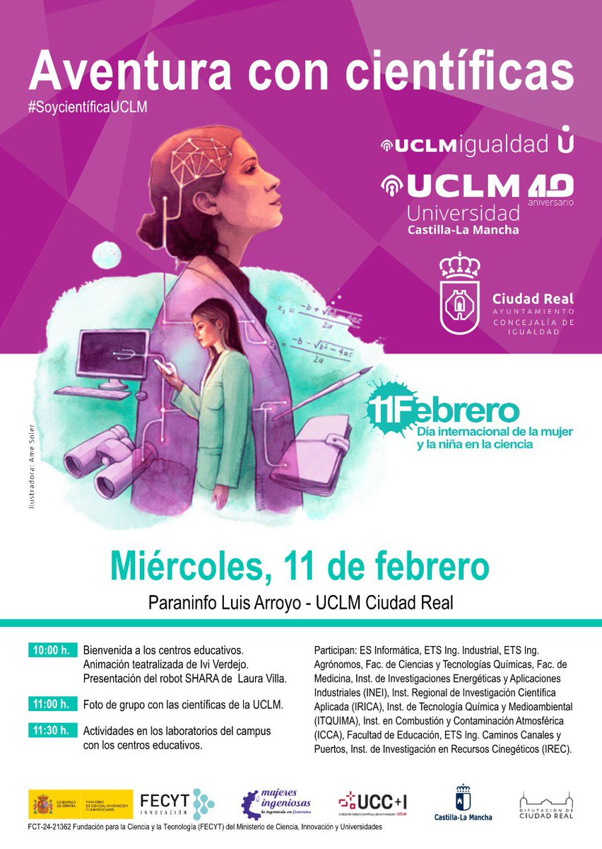 Hoy estamos participando en los diferentes actos que <a href="/uclm_es/">Universidad de Castilla-La Mancha</a> ha organizado con motivo del Día Internacional de la Mujer y la Niña en la Ciencia #11F #SoycientificaUCLM
A lo largo del día os iremos contando..