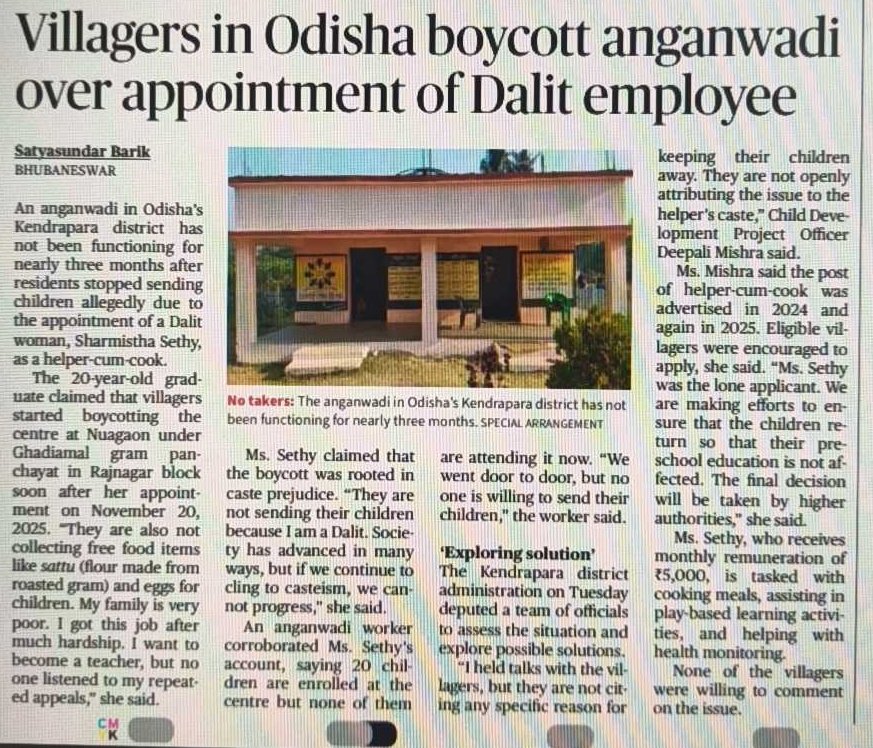odiatales1936's tweet photo. Headlines like this from the ground should make us seriously think about how much we have really progressed as a society.
#odishanews #discrimination #ଓଡିଶା https://t.co/HFUUgEbjqK