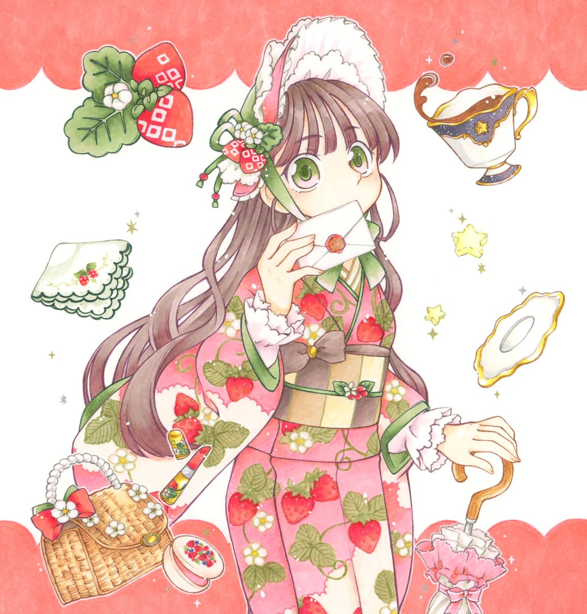 #私はこういう絵を描いています
コピックで和洋折衷なイラストを描いています👘