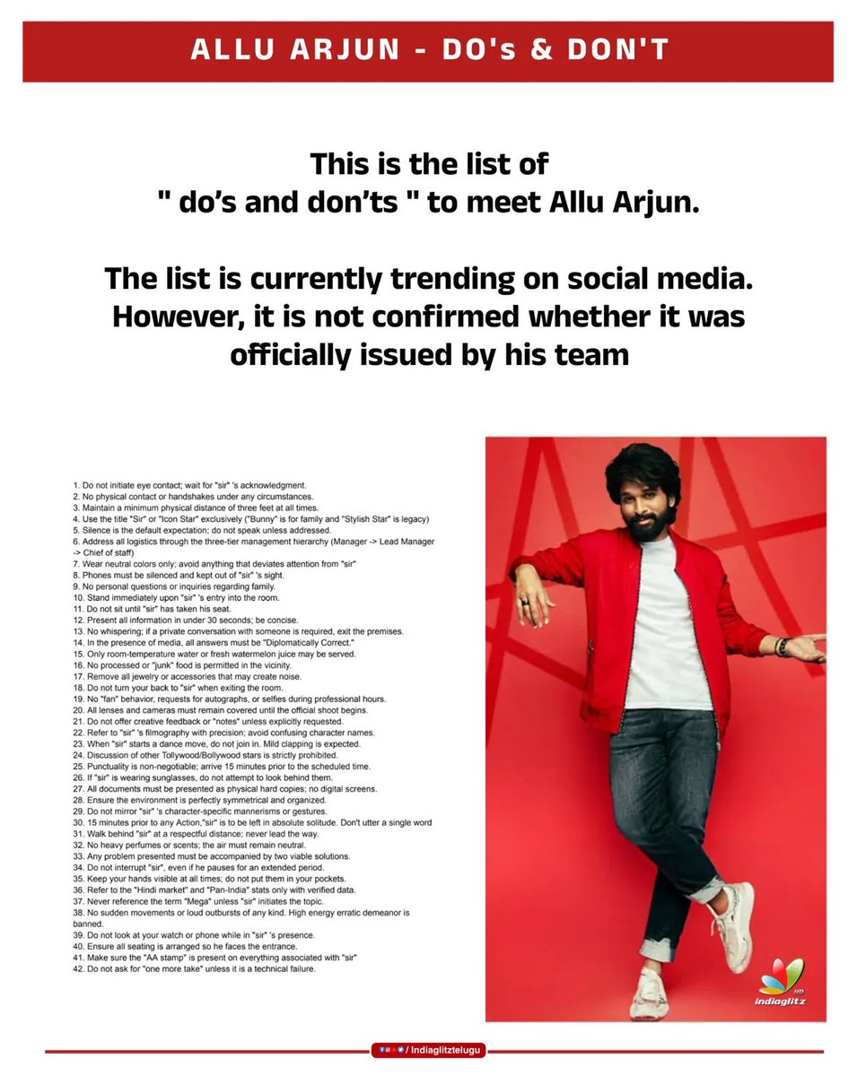 Do not breathe while sir is breathing, as breathing makes the room contaminated..!!

#AlluArjun