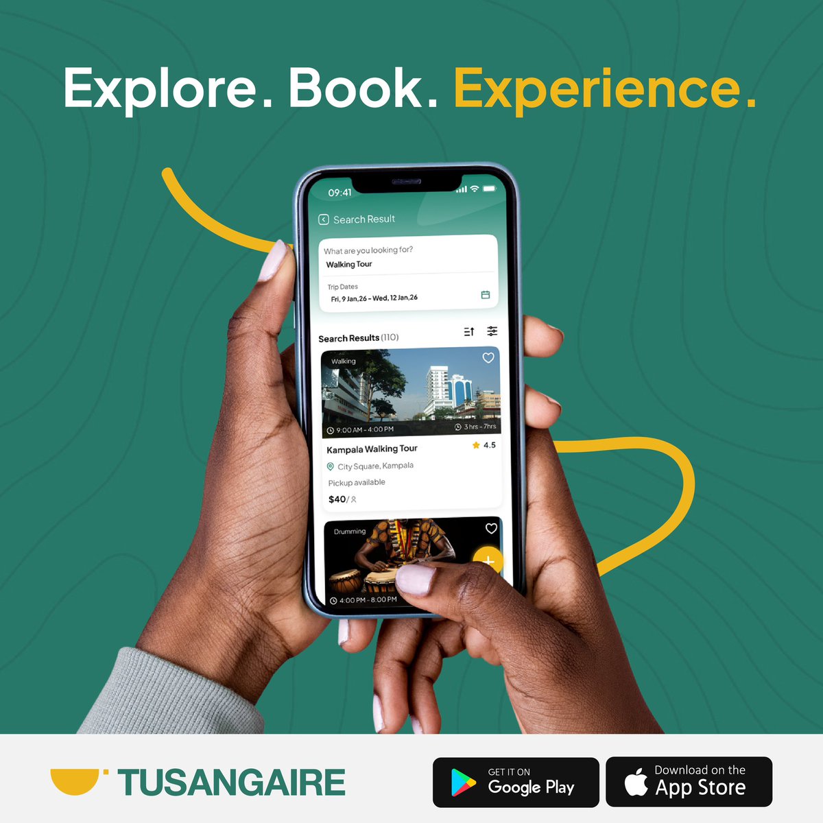tusangaireapp's tweet photo. Ready to explore Uganda like never before? With #Tusangaire, you can discover, book, and experience the best tours and cultural activities all in one app.

📲 Download now on Google Play or the App Store and start your journey today! https://t.co/kax2ituODW