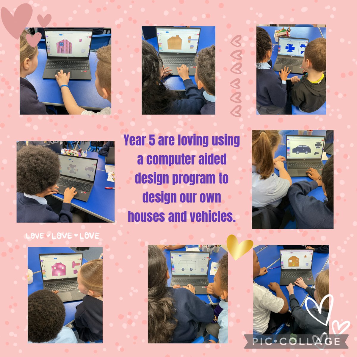 Year 5 are learning about Computer Aided Design. 
They are enjoying exploring house and vehicle designs.