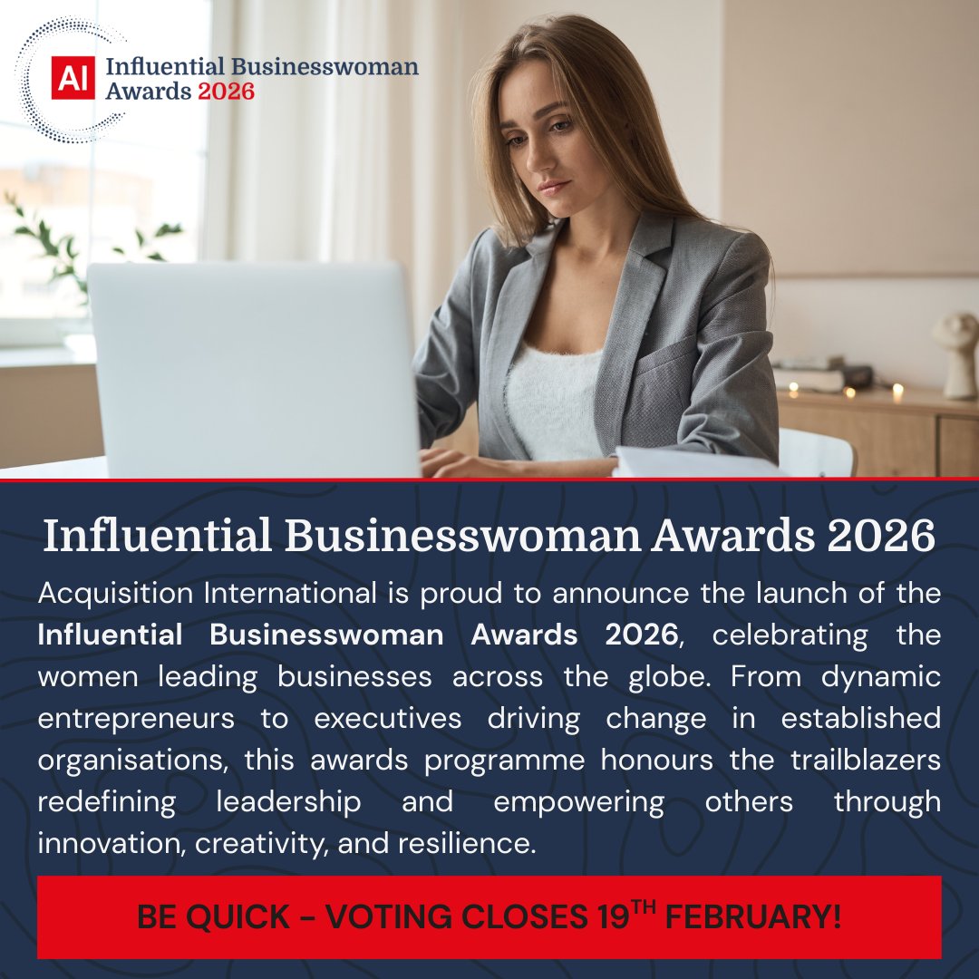 acquisition_int's tweet image. 🚨 Voting OPEN: Influential Businesswoman Awards 2026! 

❓Are you, or do you know, an influential businesswoman? 

Vote to spotlight women leading with innovation &amp;amp; impact.

Closes 19 Feb 2026. 

Vote 👉 aigm.to/zDbqjs

(1 vote/company; judging merit-based)

#ACQ #IBW