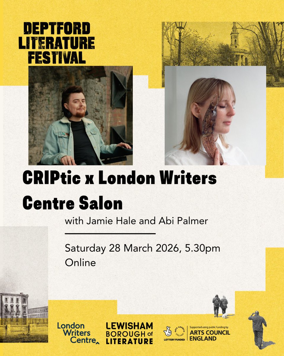 CRIPtic are so excited to be part of #DeptfordLitFest 2026! 
 
You can catch us on Saturday 28th March as part of this year’s programme with a special online Writers Salon.

Festival run by London Writers Centre &amp; Tom MacAndrew. 

Book here: londonwriterscentre.org.uk/events/?_event…