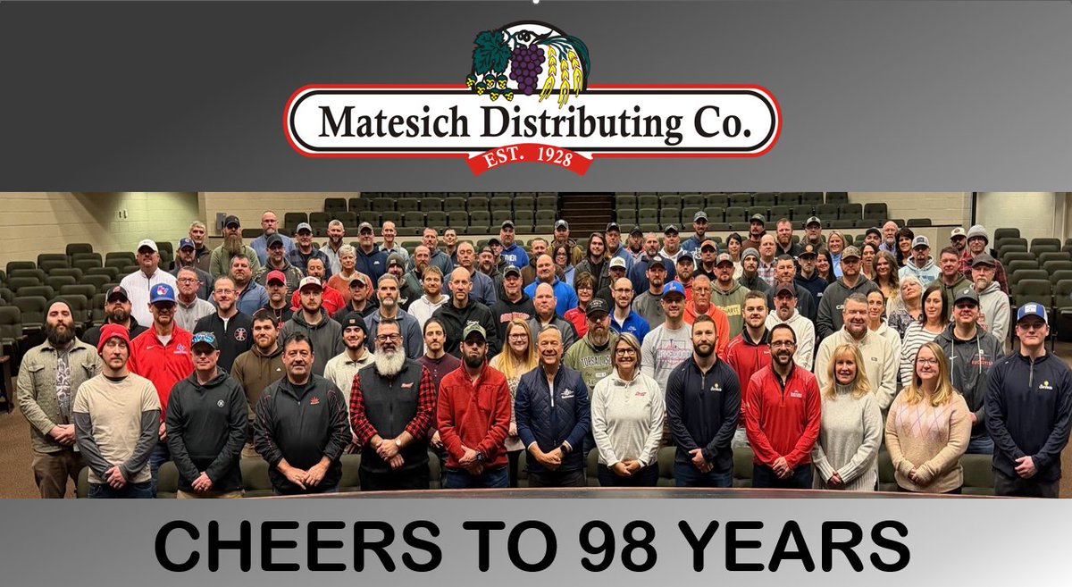 Matesich Distributing held their annual company meeting and awards celebration on February 7, 2026. Congratulations to all milestone anniversary recipients and award winners.  We appreciate your commitment and dedication.  Cheers to 98 years !  🍻