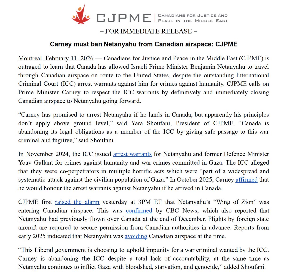 Canadians for Justice and Peace in the Middle East tweet media