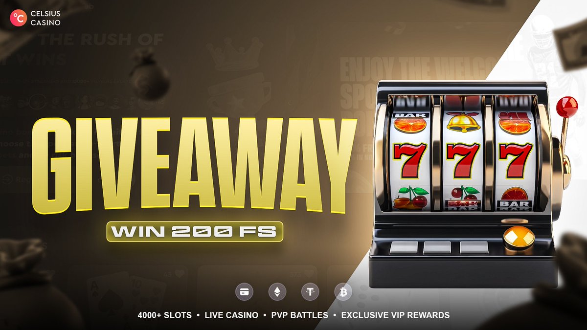 💸Giveaway - Win 200 FS 🎰
(50 FS x 4 users)

Conditions:
✅Follow us
❤️Like &amp; Repost this post
✍️Leave a comment with your Celsius username

Play with Celsius celsiuscasino.com/slots
Good Luck!