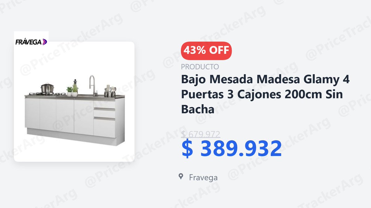 🔥 Bajo Mesada Madesa Glamy 4 Puertas 3 Cajones 200cm Sin Bacha

🔥 43% OFF!
$ 679.972 → $ 389.932

🏪 Fravega

🔗 fravega.com/p/bajo-mesada-…