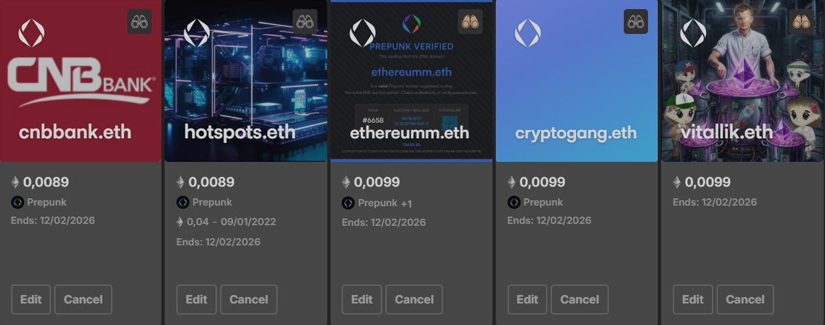Prepunk club
Prepunk 10k
grails.app/ethereumm.eth
grails.app/cnbbank.eth
grails.app/hotspots.eth