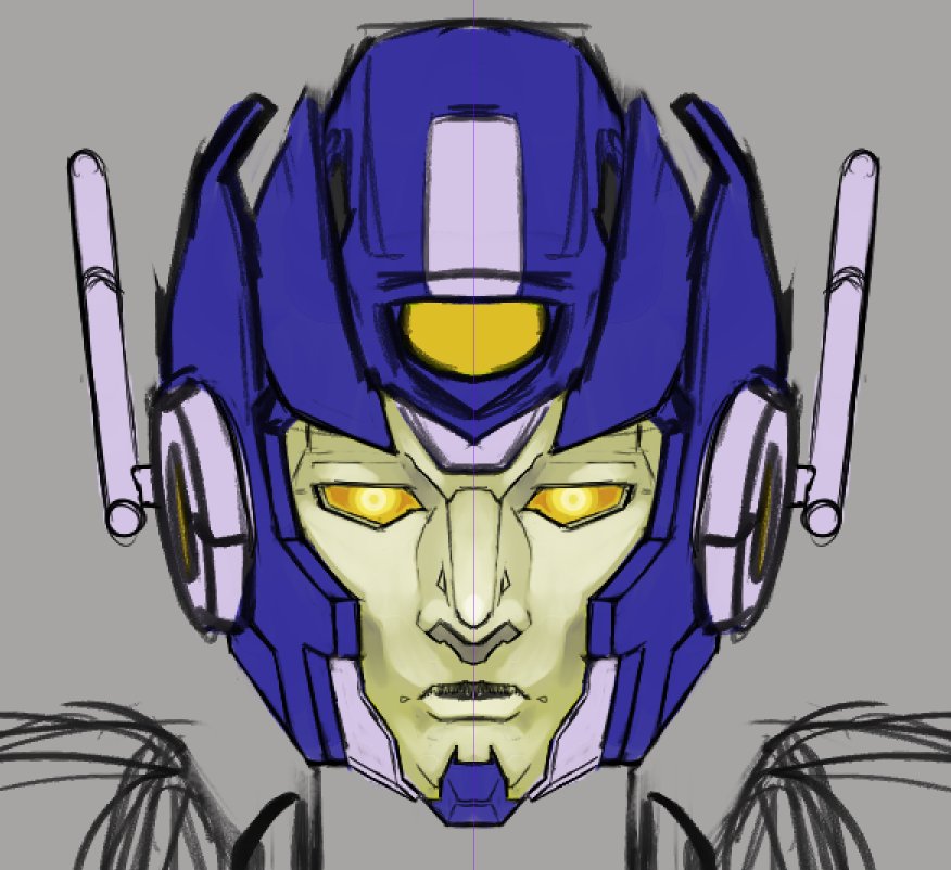 I never posted this

It was an idea for Shockwave before the war in my main AU 

The plan was for him to be a chief scientist in the Sentinel government.

Its pre-war name was going to be Axiom

I only designed the face