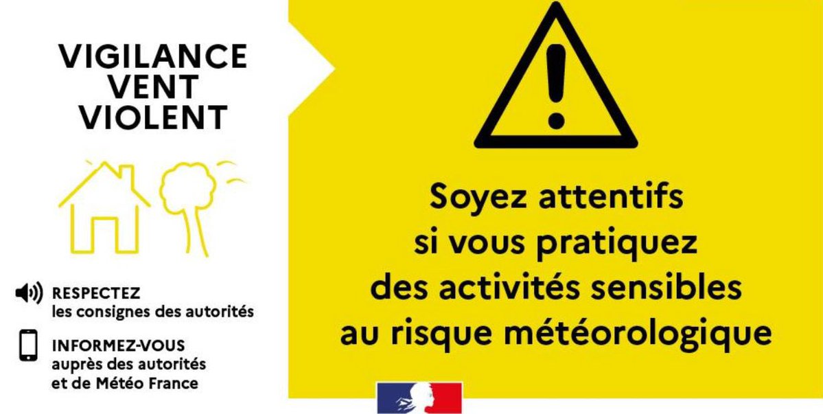 Image de Préfet du Val-d'Oise - 🟡 #AlerteMétéo | Le département du Val-d’Oise est placé en vigilance jaune pour vent violent à comp