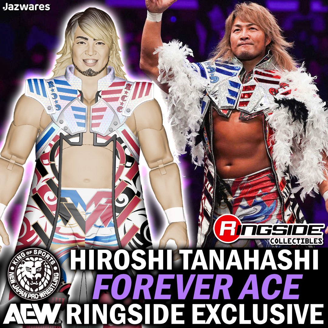 RingsideC's tweet photo. Hiroshi Tanahashi “Forever Ace” @Jazwares @AEW x @njpw1972 Ringside Exclusive

Pre-Order Now ➡️ https://t.co/5Pp9wK7MMx

#RingsideCollectibles #WrestlingFigures #HiroshiTanahashi #AEWFigure #RingsideExclusive https://t.co/JdyeevsZCy