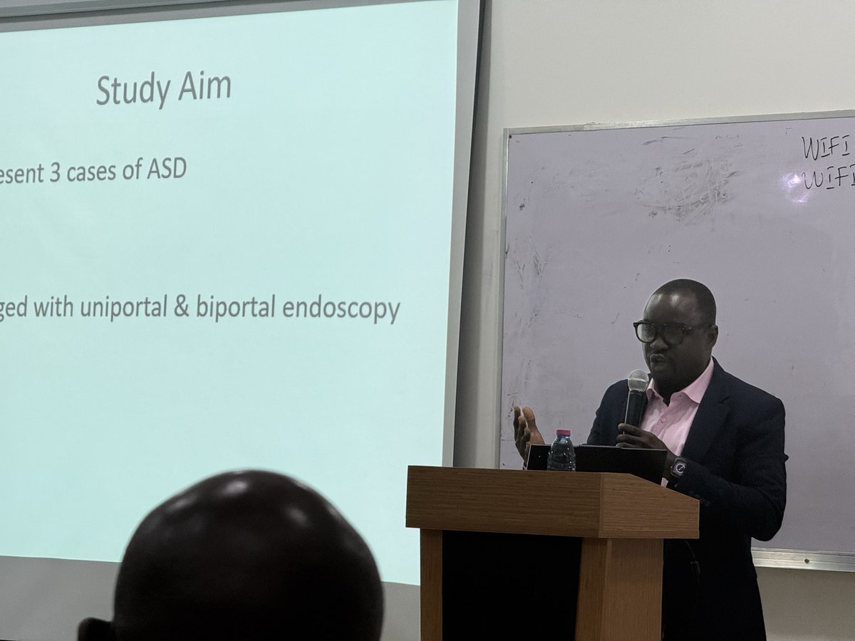 sportsurgeonng's tweet photo. I presented today at #WACS2026  Accra ,on endoscopic spine surgery.

Many people think endoscopy is mainly for “simple slipped discs.”

But its real strength is in more difficult cases — especially when a patient has had previous spine surgery and still has pain.

Instead of reopening large areas, we can use a small camera and targeted instruments to relieve pressure with less tissue damage and often faster recovery.

The power of technology is not in doing what is easy.
It is in helping us solve what is difficult — safely.

That’s where endoscopy truly shines.

#SpineSurgery #Innovation #PatientCare