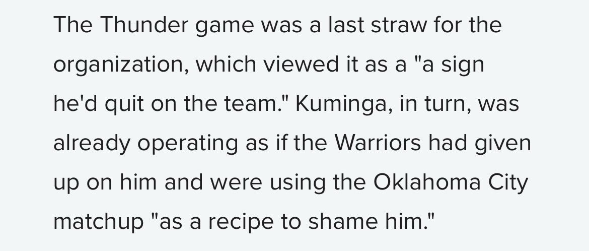 Inside the final days of Jonathan Kuminga’s tenure as a Warrior:

- Kerr voiced displeasure with Kuminga’s “lack of buy-in” and “competitiveness” toward the teams goals

- Meeting ended with Kerr slamming his white board in frustration

- Kuminga took comments about his