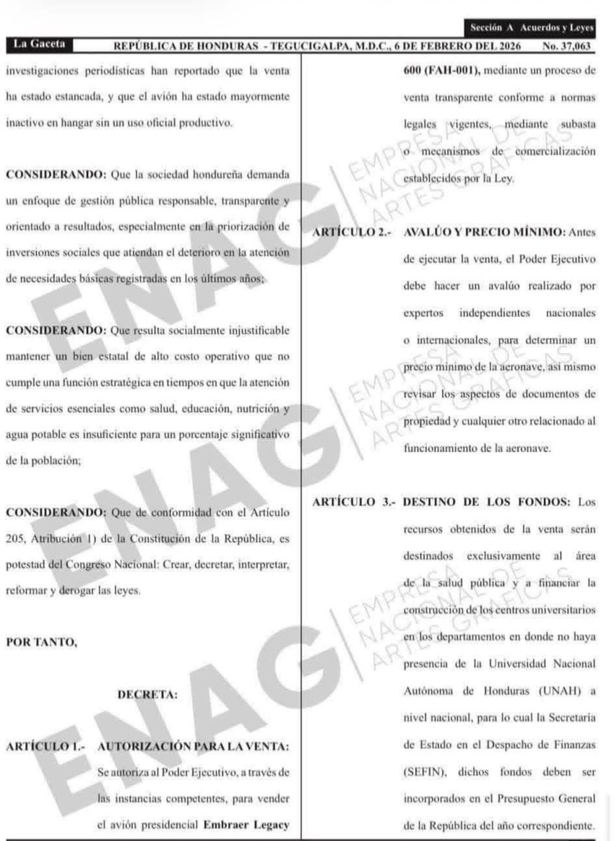 Ya pueden comprar el avión presidencial que compraron usado, con fondos de la tasa de seguridad, por casi 300 millones de lempiras ! 
Lo pueden comprar hondureños o extranjeros ! 
Quién podría comprarlo ?