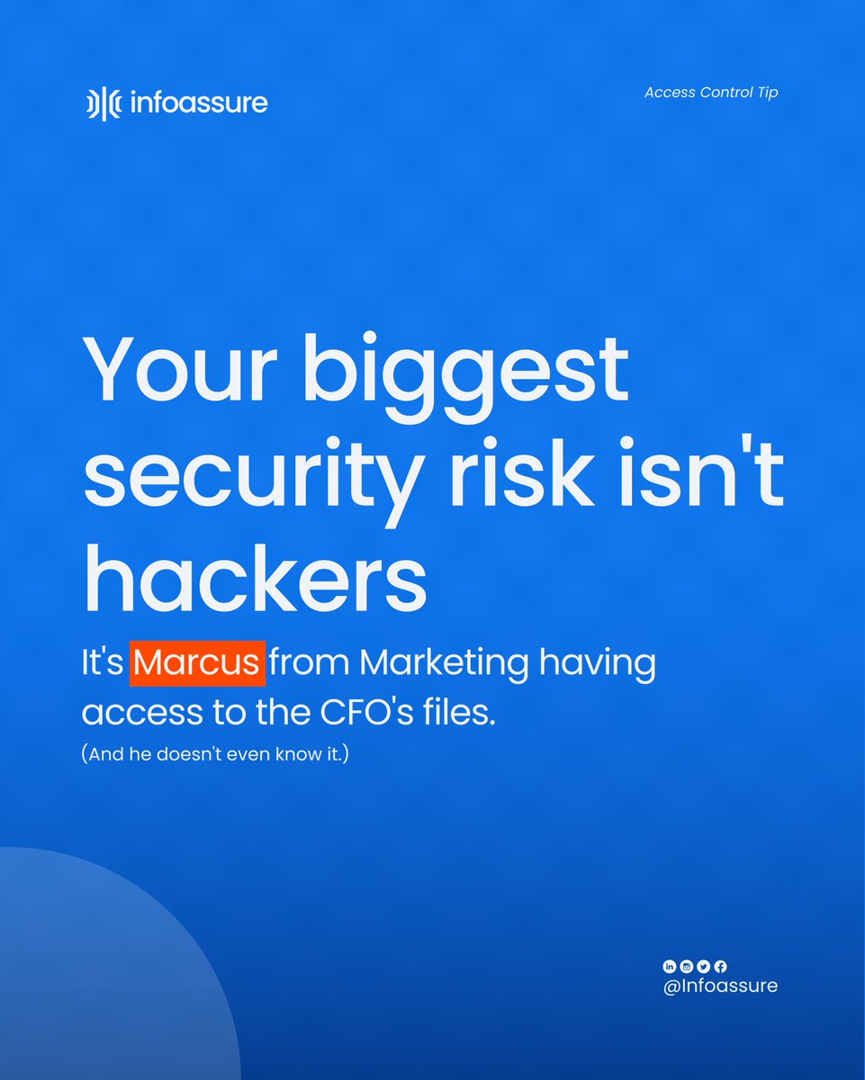 Infoassureltd's tweet photo. Security isn't about trust. It's about smart design.
Give employees only what they need—nothing more.

Follow us for more security essentials.

 #CyberSecurity #accesscontrol #digitaltrust https://t.co/nixU76aGNE