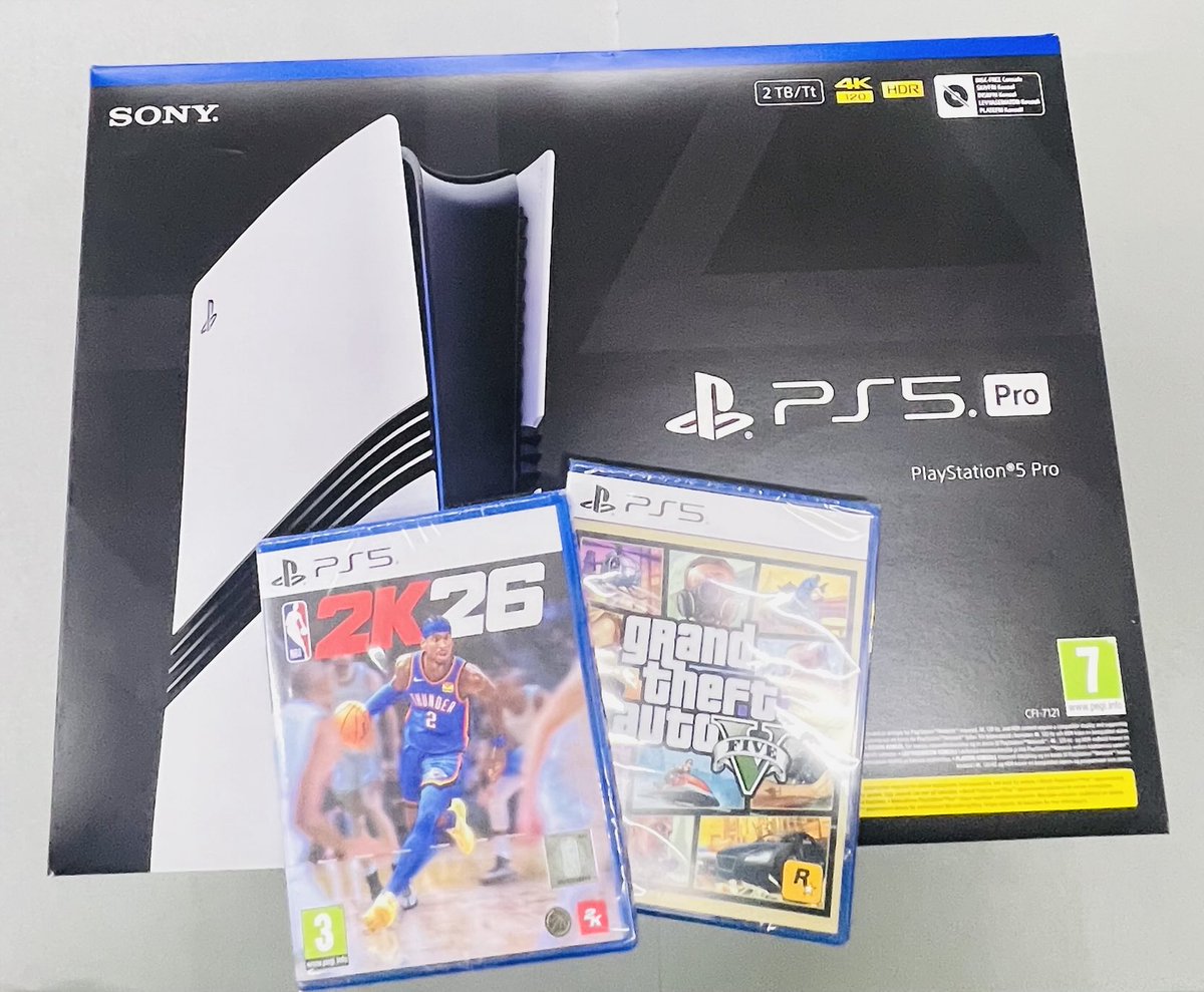 🎁🎮 SONY PS5 PRO GIVEAWAY!

To enter:

🔁 Retweet &amp; ❤️ Like this post!

WINNER GETS: 
🕹️ Sony PS5 Pro
🎮 NBA 2K 26 + GTA V
🌍 Worldwide giveaway, everyone can enter

🗓️ Winner will be randomly selected in 7 days 

Good luck! 🍀