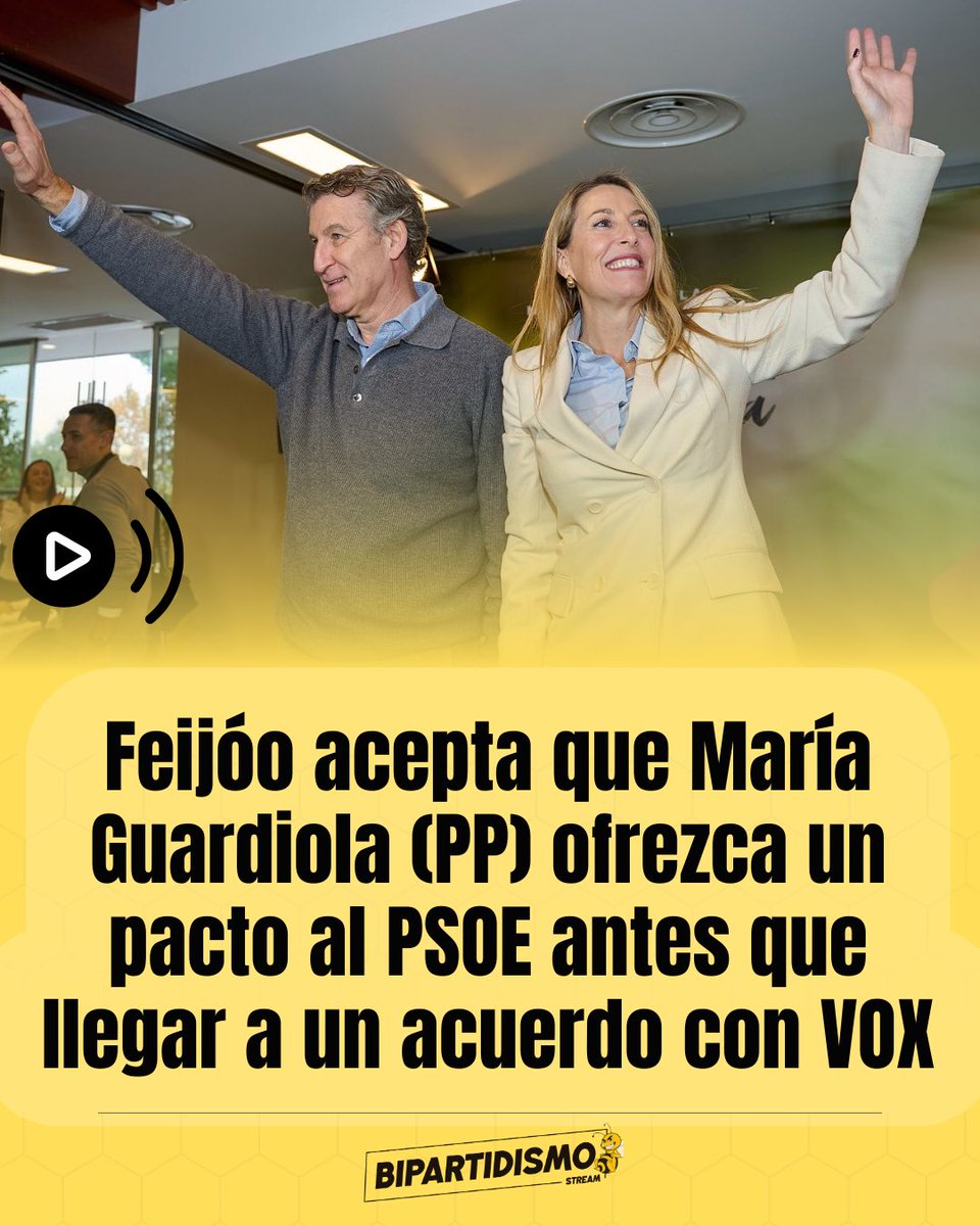 🔴 El PP acepta que María Guardiola ofrezca un pacto al PSOE antes que llegar a un acuerdo con VOX.
