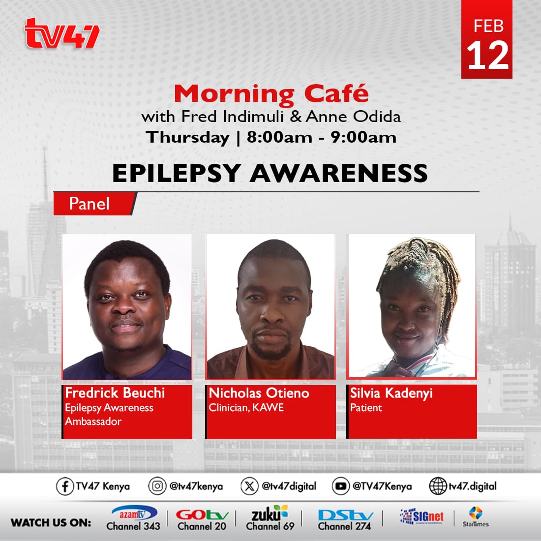 Join us on Morning Café – TV47 this Thursday, 12/02/2026 from 8:00AM–9:00AM for a candid conversation about epilepsy.

💜 Let’s create awareness,
🧠 demystify myths &amp; misconceptions,
🤝 and stand together to fight epilepsy stigma.

Your voice and support can make a difference!