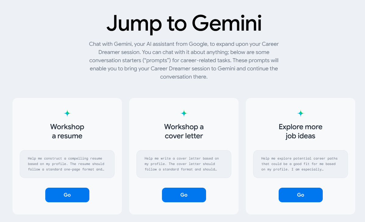 killstoryyy's tweet image. มีของดีมาแนะนำ

ล่าสุด @GoogleLabs  ได้เปิดตัว "career dreamer" ทำให้คุณได้รู้ว่าตัวเองเหมาะกับอาชีพอะไร โดยให้เรากรอกงานที่เราทำอยู่ หรือถ้าว่างงานก็กรอกสิ่งที่เราสนใจ 

มี Paths ให้เรา Explore ว่าสามารถไปทำอะไรได้บ้าง 
รวมถึงมีแนะนำการเขียน Resume, CV และ Job Ideas อื่นๆด้วย…