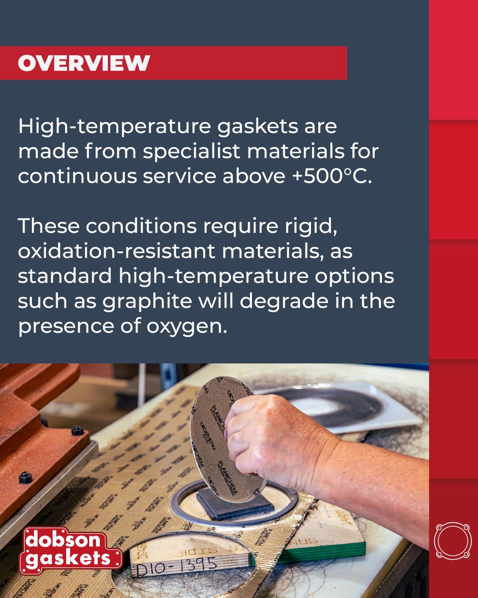 DobsonsGaskets's tweet photo. High-temperature sealing above 500°C demands more than a standard gasket solution.

Our latest guide breaks down the key properties to consider and helps you choose the right material for demanding applications.

Read the guide | https://t.co/TIQsloluSw https://t.co/sIsdNBGitk