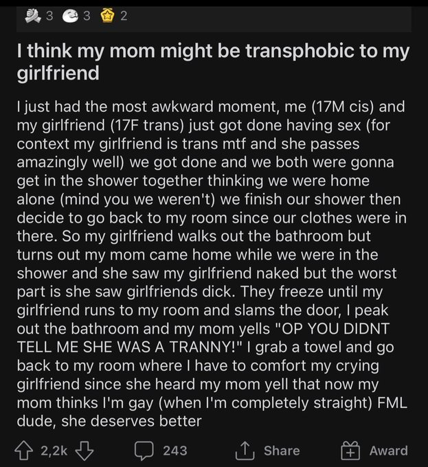 My mum saw my girlfiends man sausage and now thinks  Im a gay !!!!!  😂😂😂