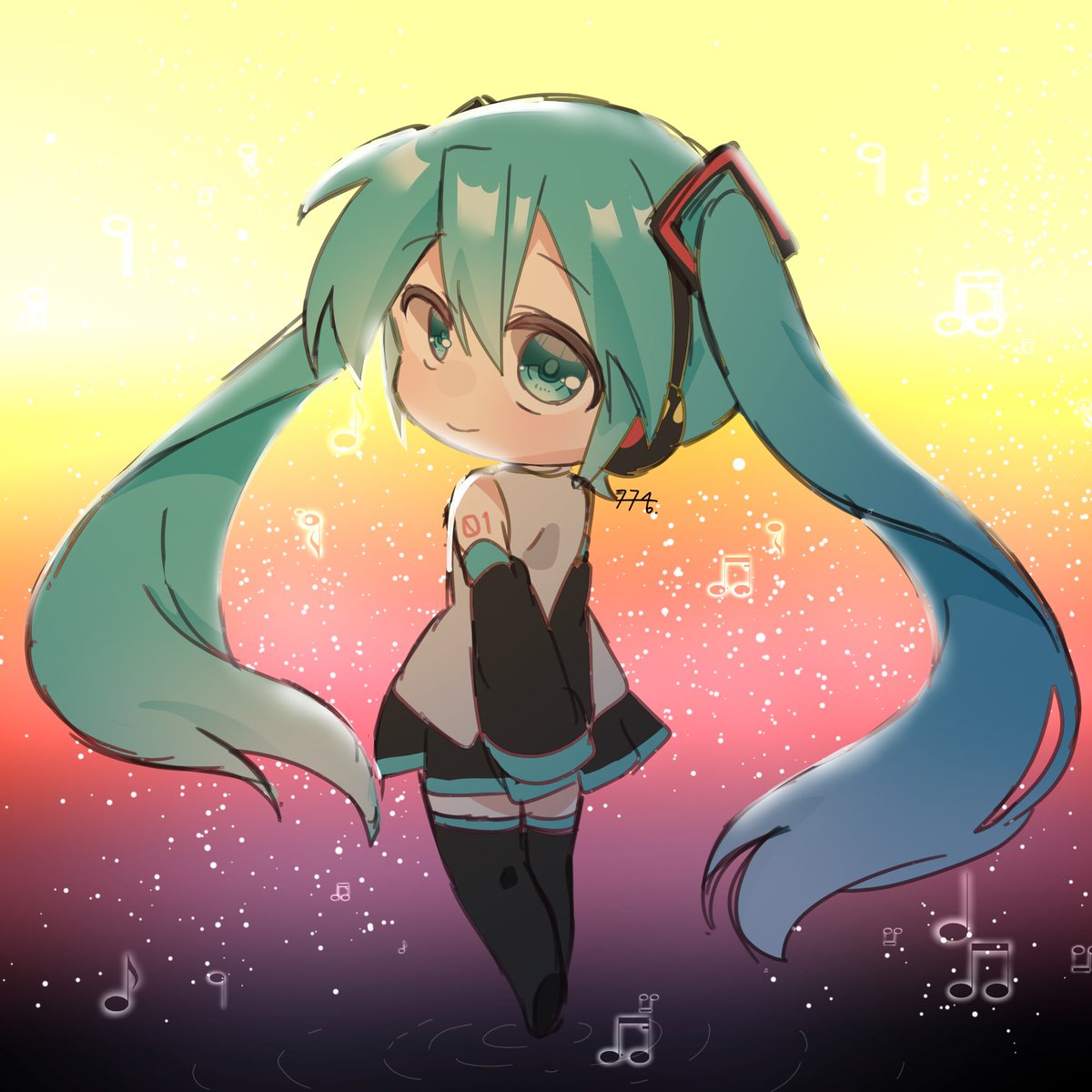 #100曲ボカロ絵チャレンジ 
５.「ハジメテノオト/mok」