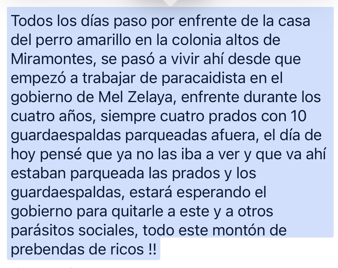 El abogado, Juan Carlos Barrientos Paniagua, experto en derecho constitucional , denuncia que en casa de un exasesor del gobierno anterior , todavía ve estacionado cuatro vehículos prados y varios guardaespaldas !!