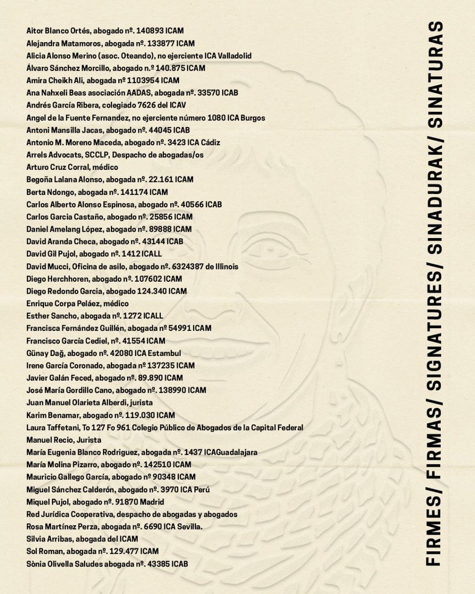 ✒️ Más de 40 abogados, asociaciones por los DDHH y sanitarios piden la libertad inmediata de la presa política, María José Baños. ¡Que al Estado no le salga gratuito asesinar a las presas políticas gravemente enfermas!

❗Firma: docs.google.com/forms/d/e/1FAI…