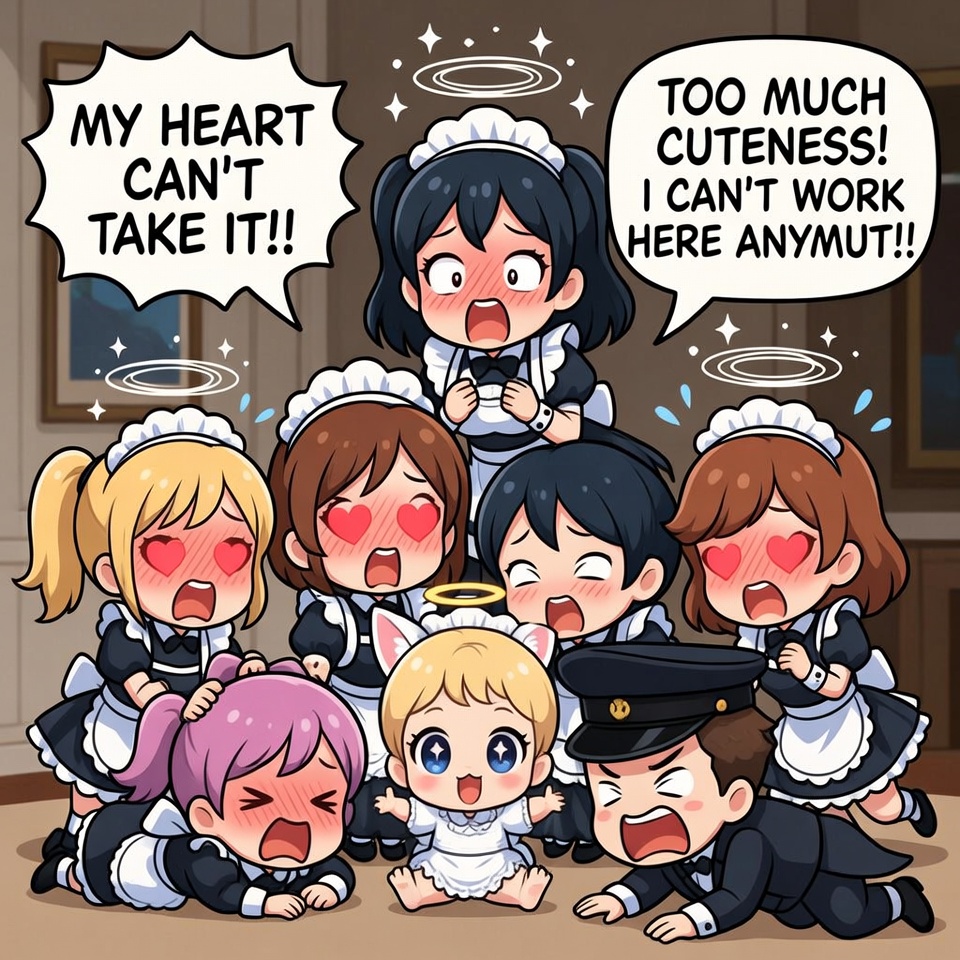 SkyEcoStories's tweet image. TOO MUCH CUTENESS!! my heart can’t take it… i quit— heart explosion imminent 💖💥 #cutenessoverload #maidpile #heartfailure #tooadorable #faintincoming #workimpossible