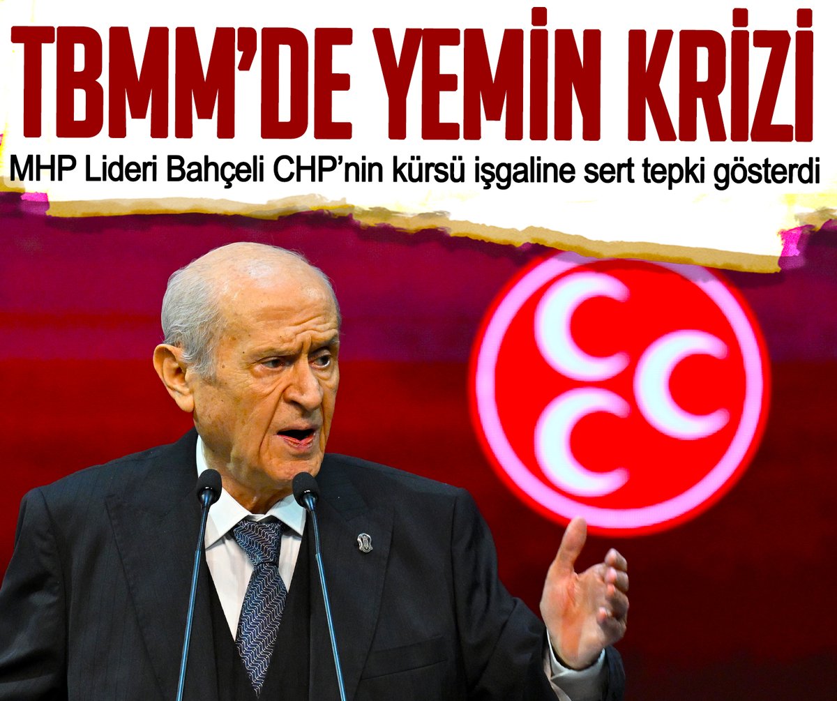 TBMM’de yemin krizi: MHP Lideri Bahçeli CHP’nin kürsü işgaline sert tepki gösterdi

turkgun.com/siyaset/tbmmde…

#DevletBahçeli'