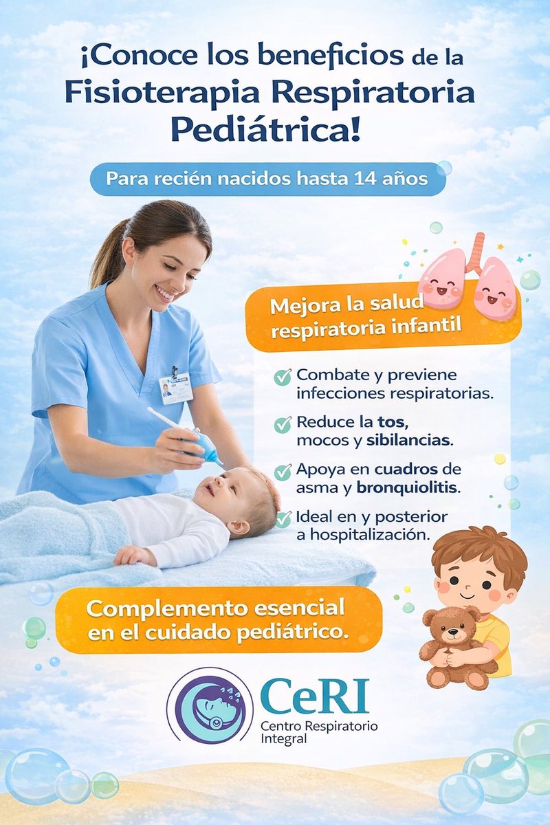 🫁 ¿Tu hijo lleva semanas con tos y no mejora?
El medicamento ya no es suficiente.
Existe algo más: Fisioterapia Respiratoria Pediátrica.

📱 Informes y citas: 477-253-9007
📍 CeRI – Centro Respiratorio Integral
León, Gto.

#FisioterapiaRespiratoria #SaludPediátrica #Bronquitis