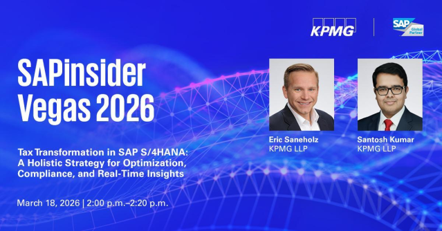 Tax as an afterthought in S/4HANA leads to risk. Join KPMG at #SAPinsider to learn about a roadmap to integrate tax from the start, using AI &amp; analytics to drive strategic value and efficiency. bit.ly/4qrC87P