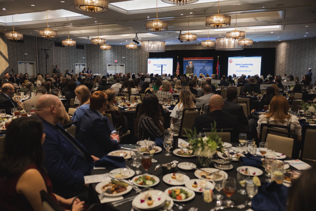 GovBillLee's tweet photo. Honored to join business leaders at the @TNChamber to share how Tennessee is leading as the frontier for economic growth &amp; innovation. https://t.co/8ulfgHYbvM